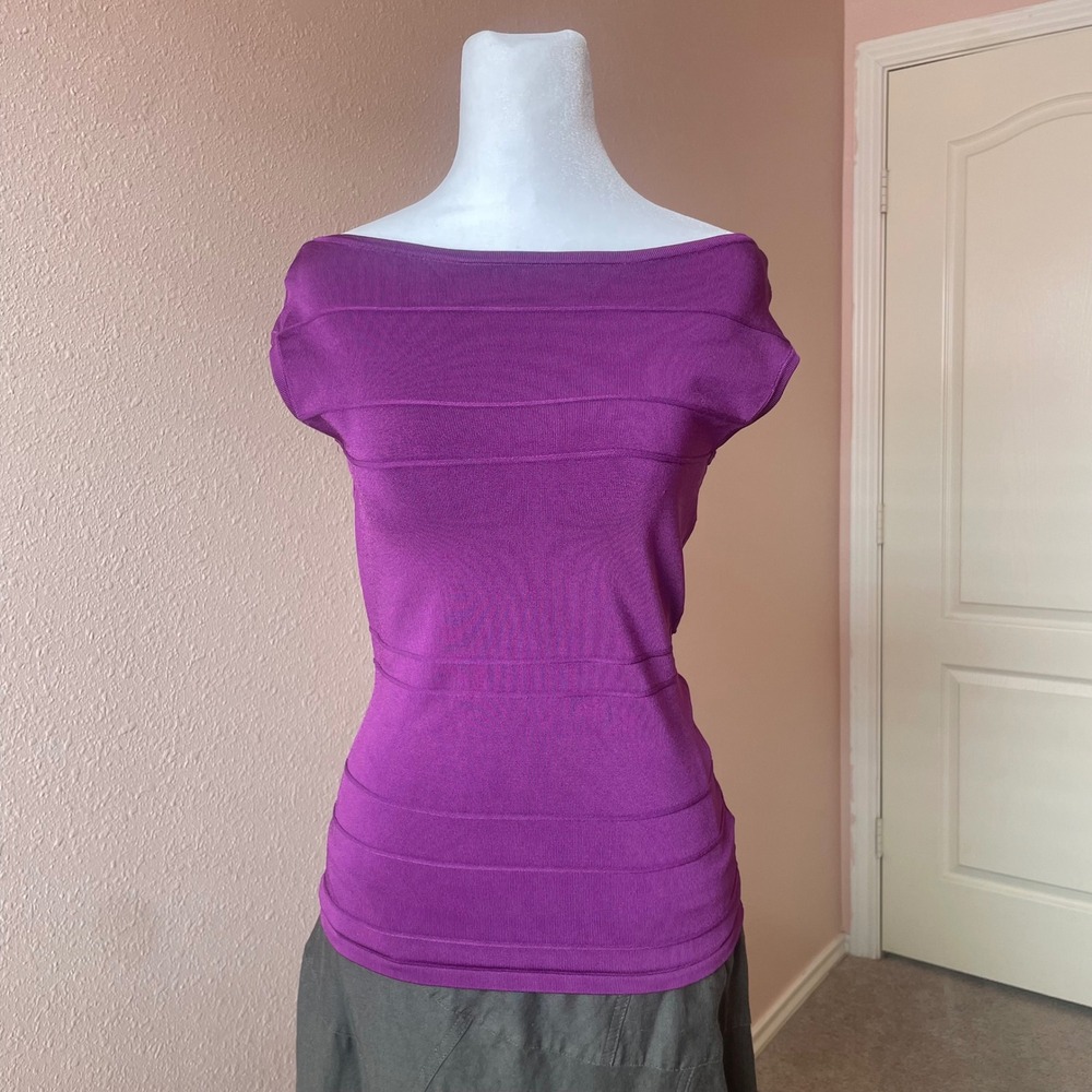Y2K It‎ Girl Bandage Wrap Purple Blouse